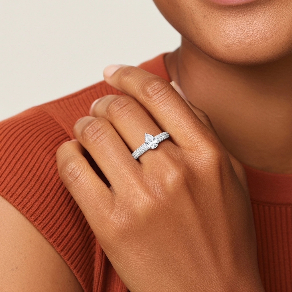 Pavé Engagement Ring 1.20ct Moissanite