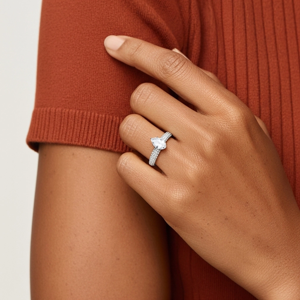 Pavé Engagement Ring 1.20ct Moissanite