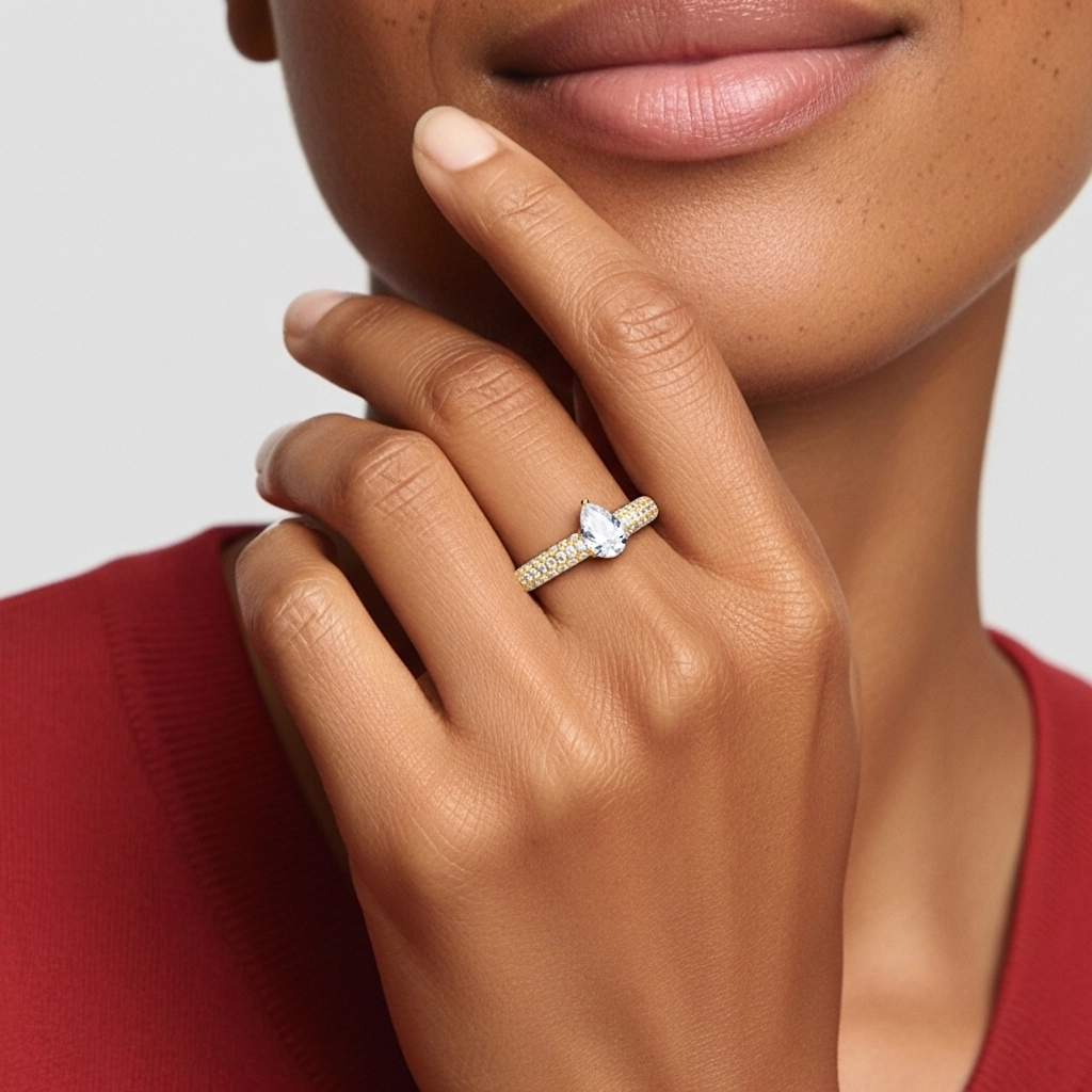 Pavé Engagement Ring 1.20ct Moissanite