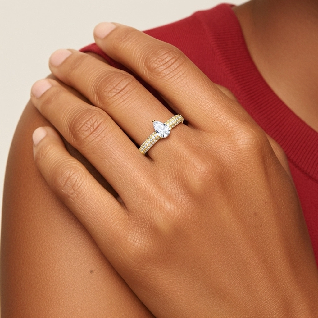 Pavé Engagement Ring 1.20ct Moissanite