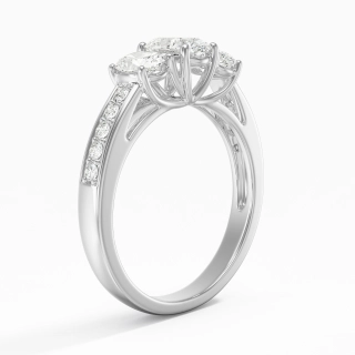 Three Stone Trellis Engagement Ring 1.00ct Moissanite