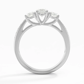 Three Stone Trellis Engagement Ring 1.00ct Moissanite