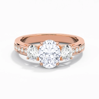 Three Stone Trellis Engagement Ring 2.00ct Moissanite