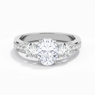 Three Stone Trellis Engagement Ring 2.00ct Moissanite