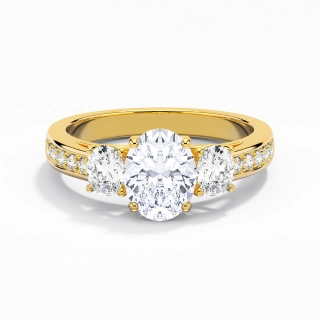 Three Stone Trellis Engagement Ring 2.00ct Moissanite