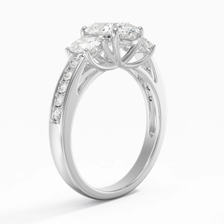 Three Stone Trellis Engagement Ring 2.00ct Moissanite