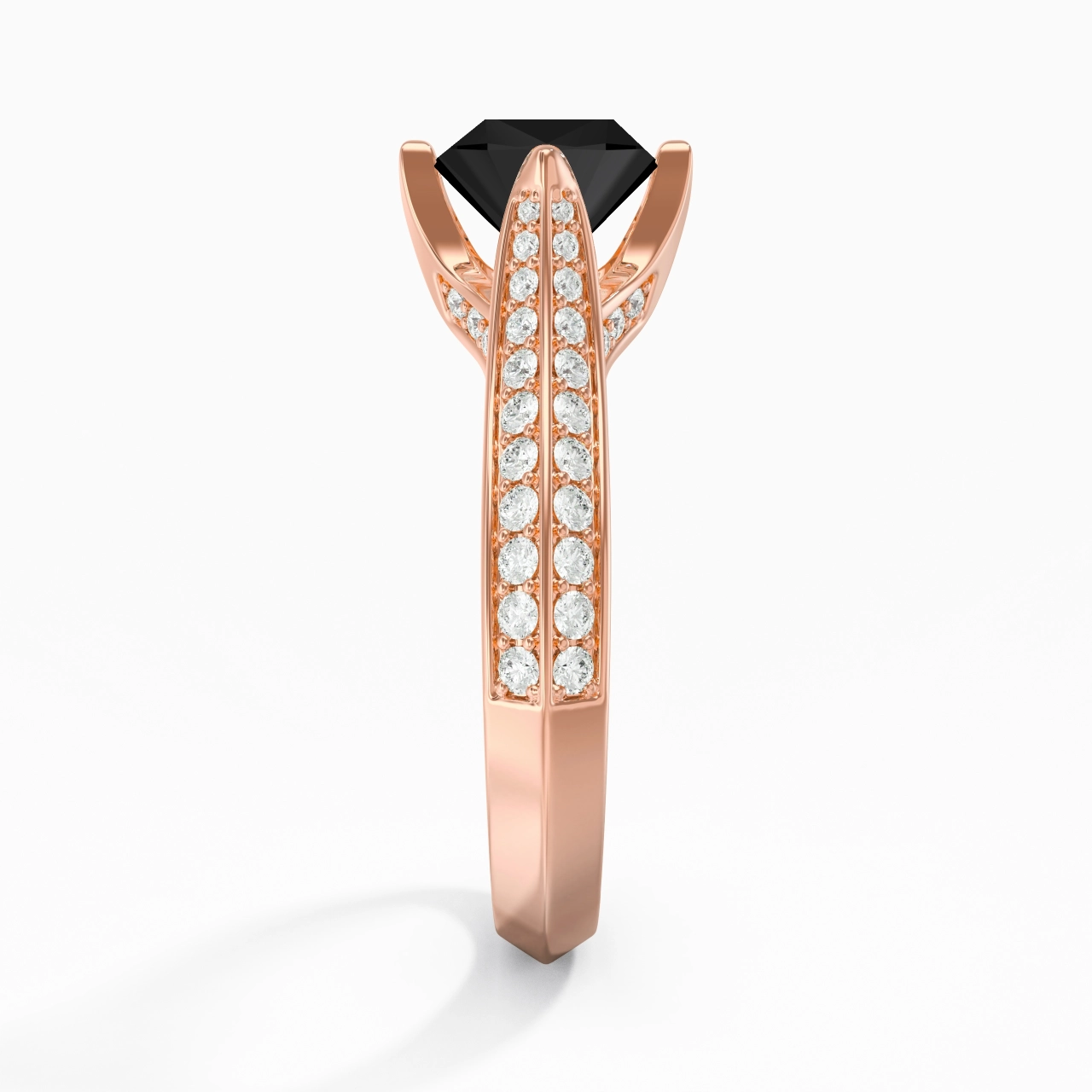 Pavé Est Ouest Bague de fiançailles 1.50ct Zircon cubique