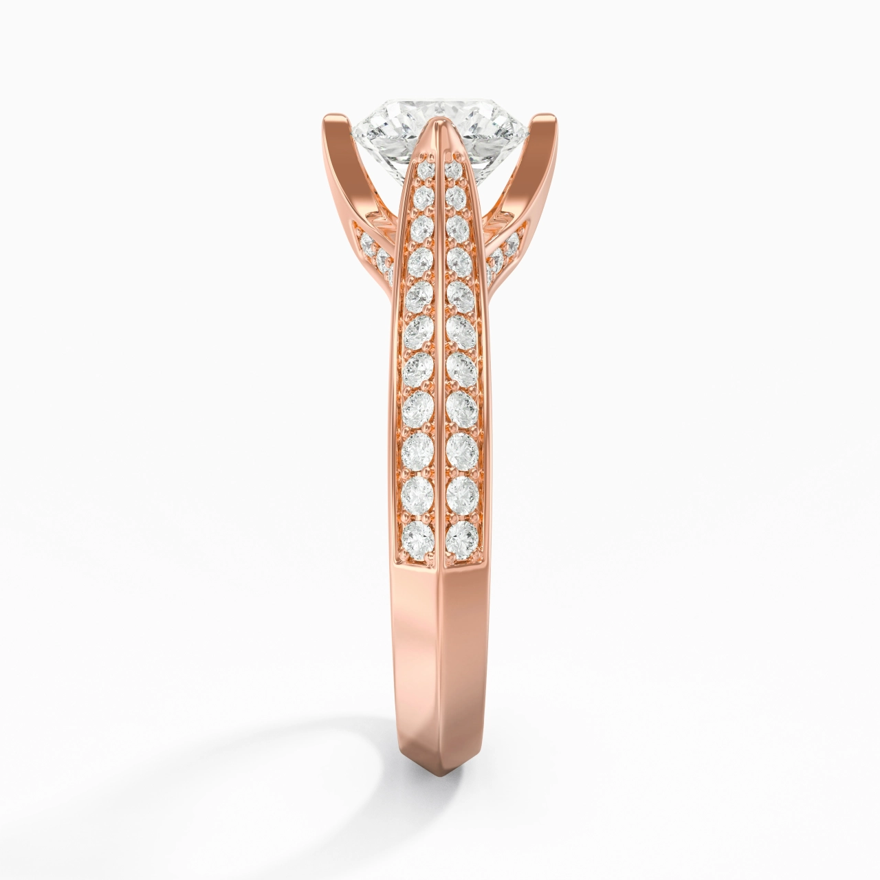 Pavé Oriente - Occidente Anillo de Compromiso 1.50ct Moissanita