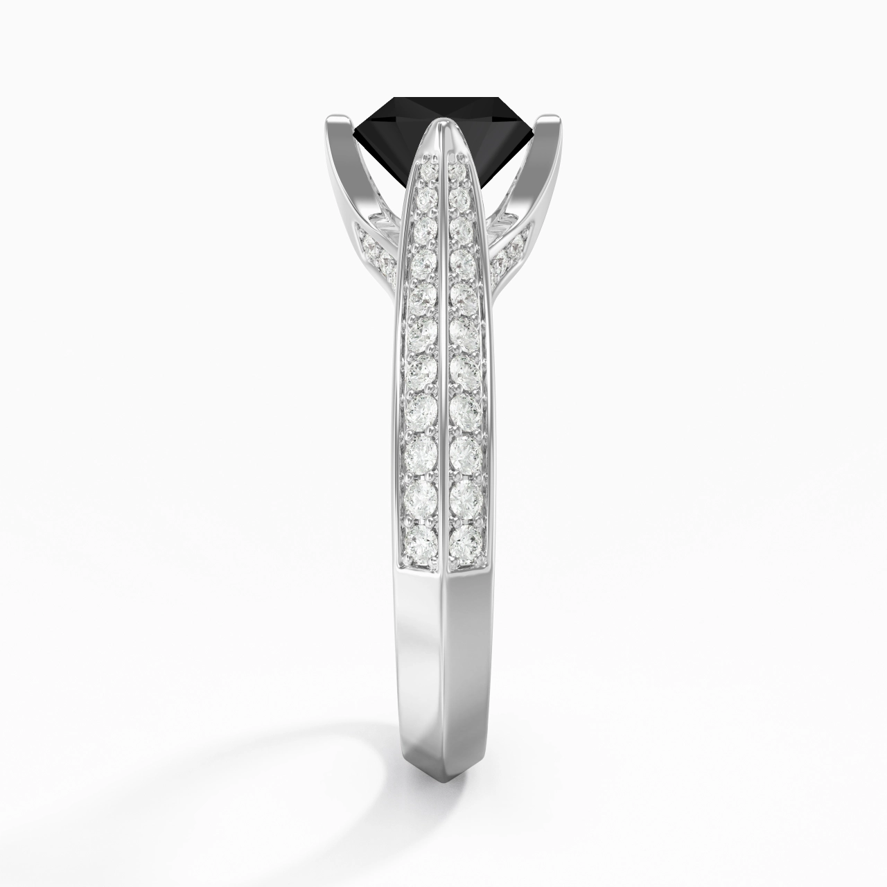 Pavé Est Ouest Bague de fiançailles 1.50ct Zircon cubique