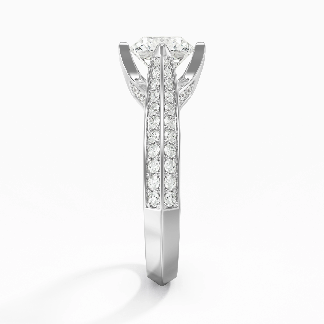 Pavé Est Ouest Bague de fiançailles 1.50ct Zircon cubique