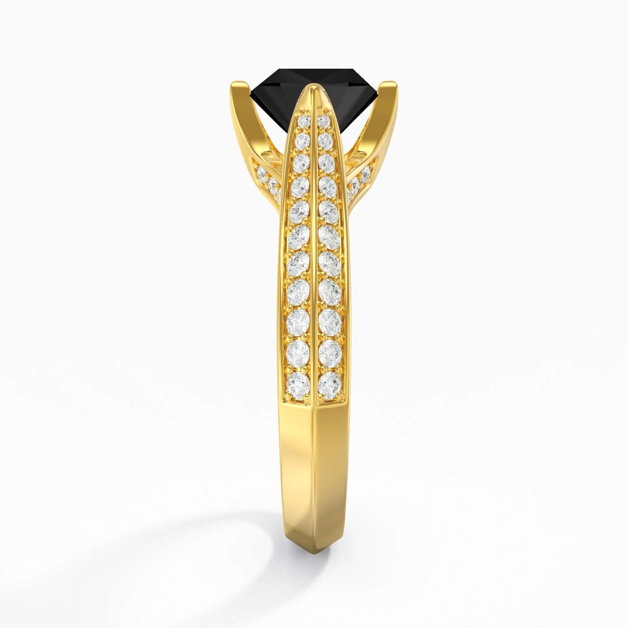 Pavé Est Ouest Bague de fiançailles 1.50ct Zircon cubique