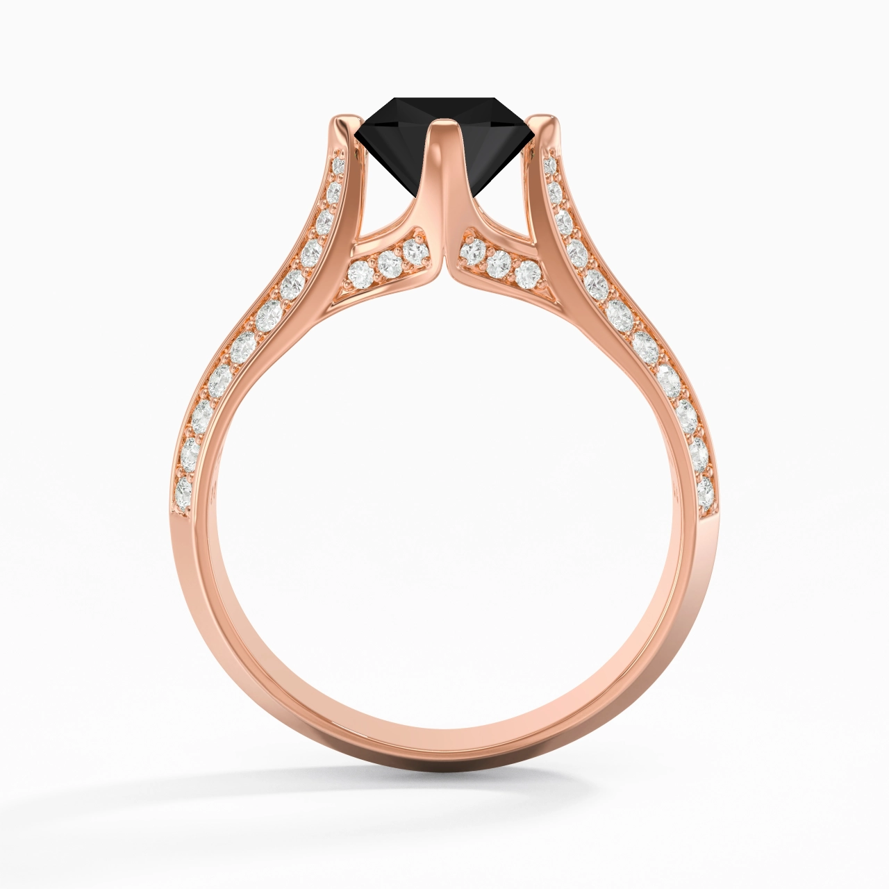 Pavé Est Ouest Bague de fiançailles 1.50ct Zircon cubique