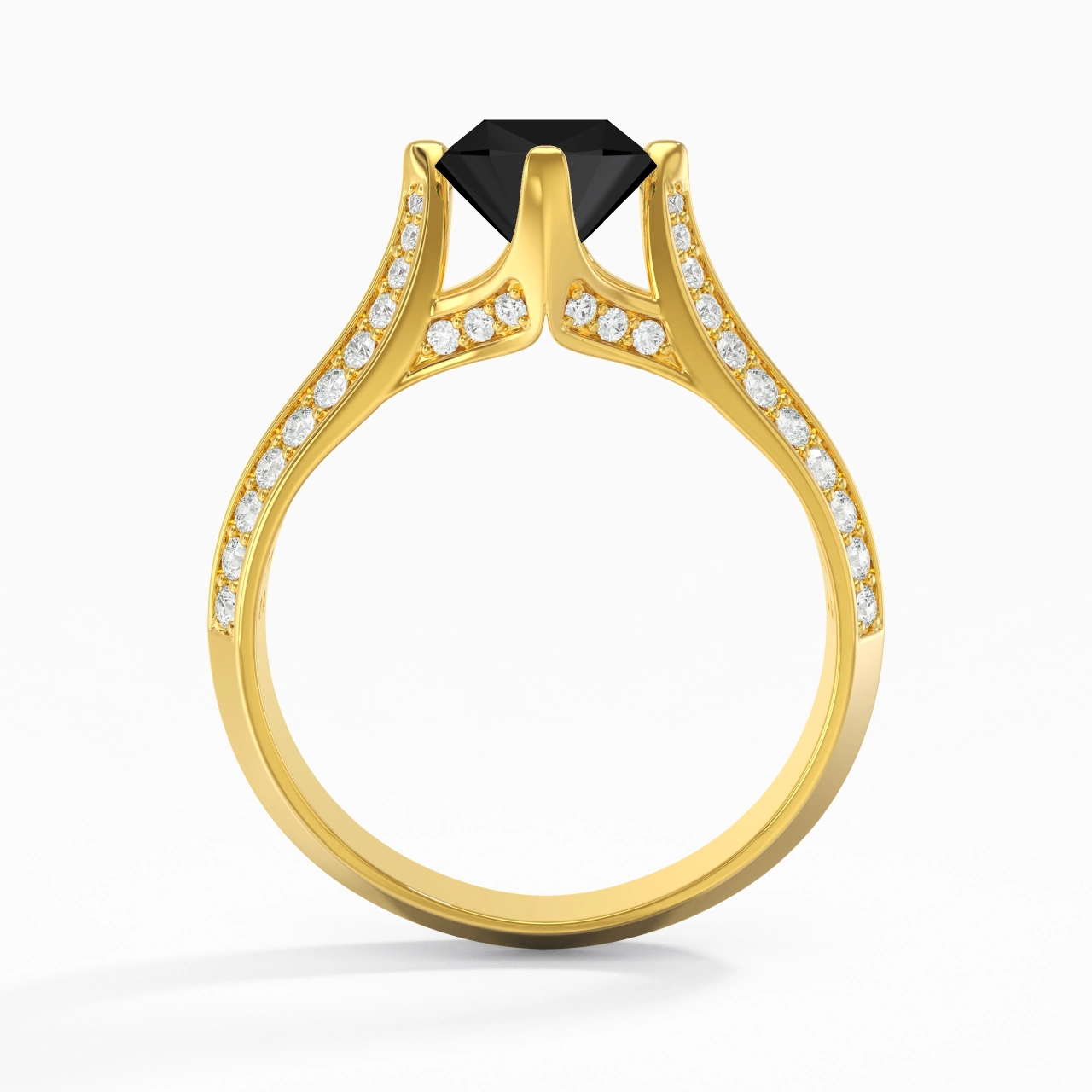 Pavé Est Ouest Bague de fiançailles 1.50ct Zircon cubique