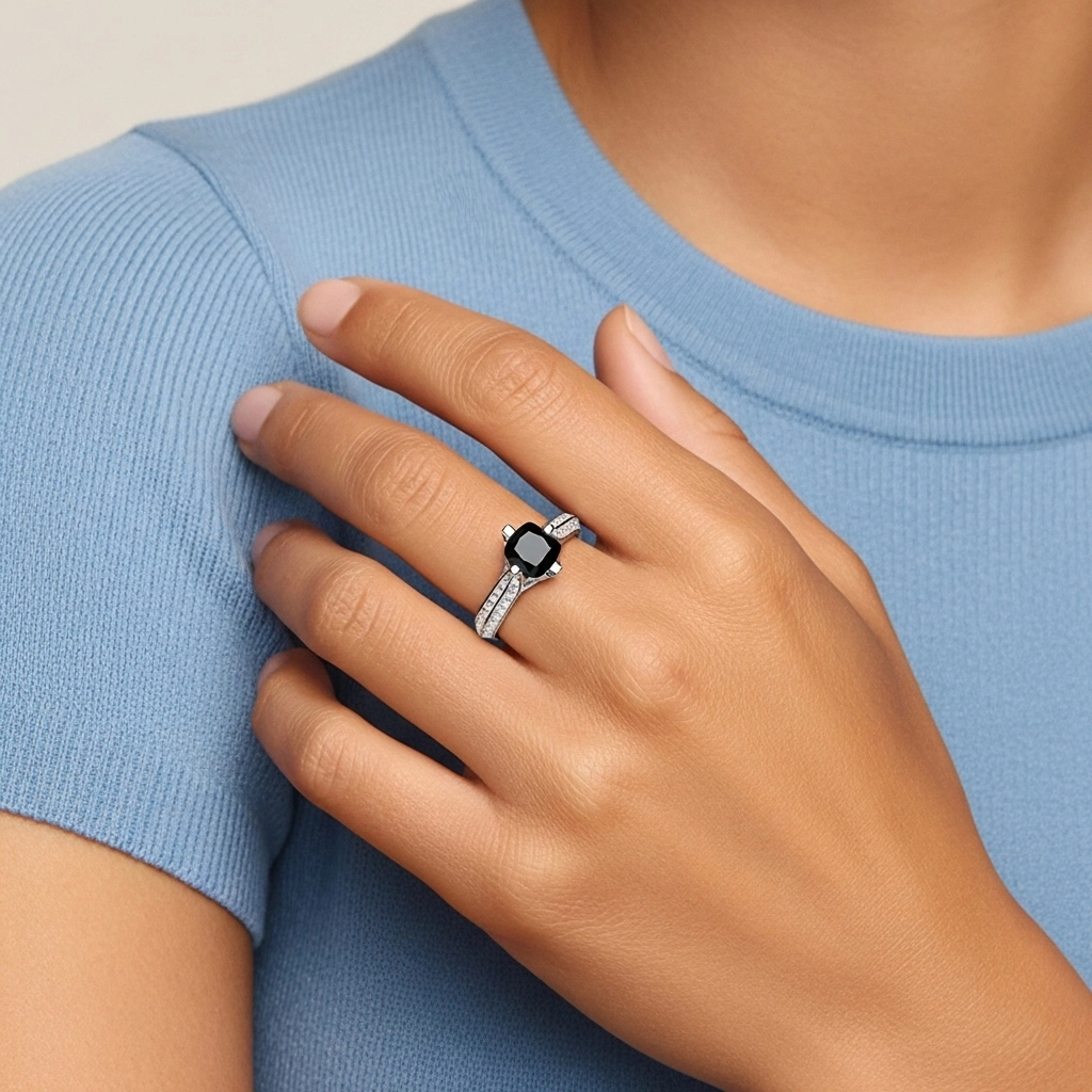 Pavé Est Ouest Bague de fiançailles 1.50ct Zircon cubique