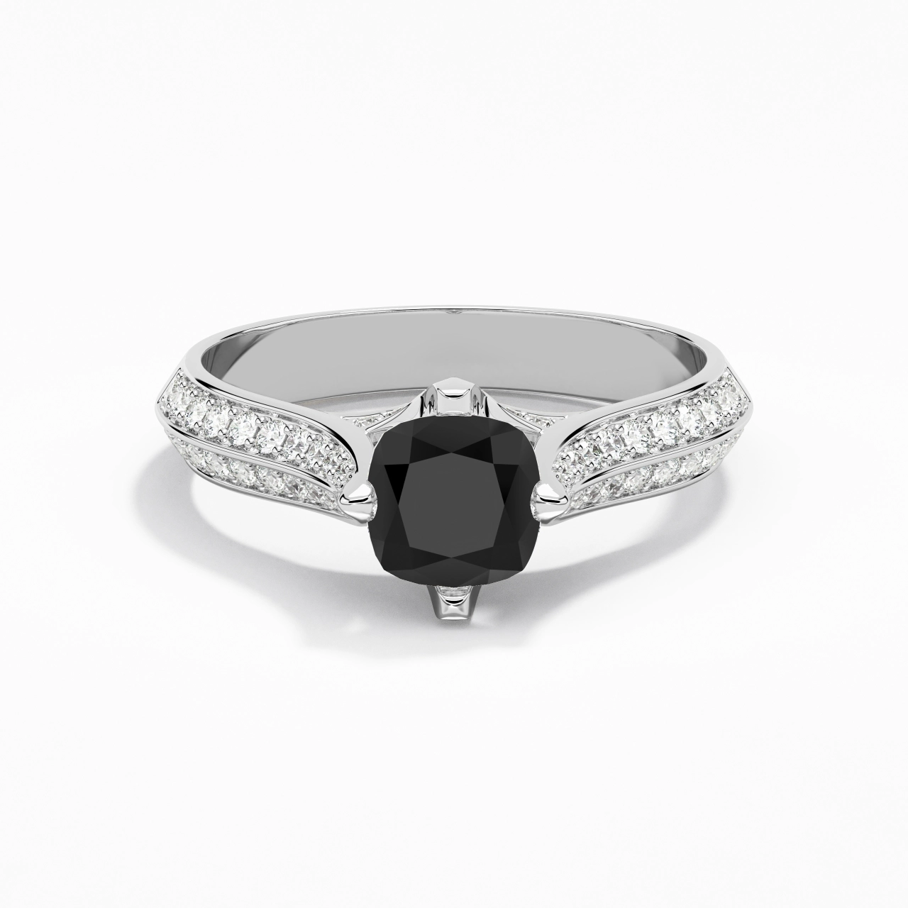 Pavé Est Ouest Bague de fiançailles 1.00ct Zircon cubique