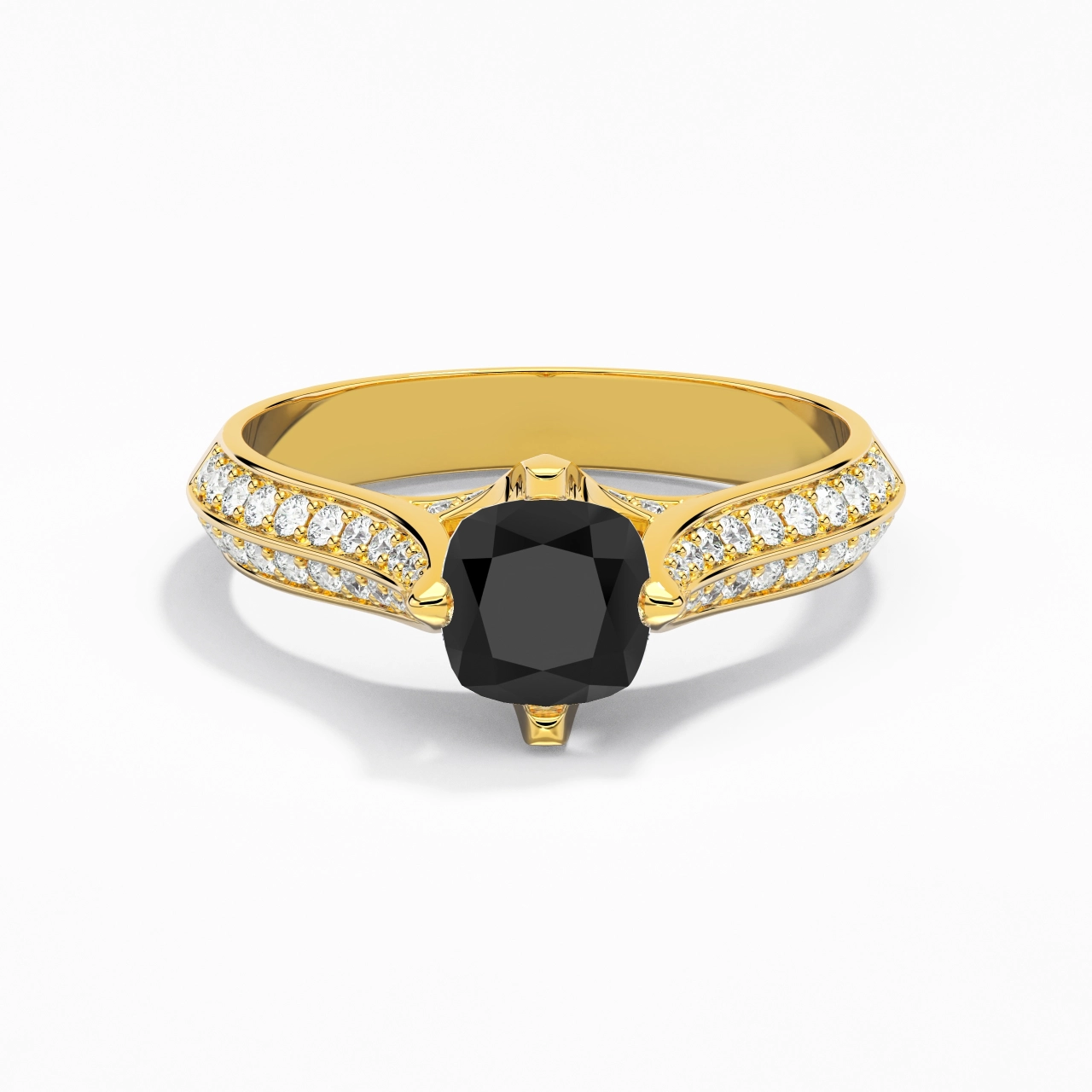 Pavé Est Ouest Bague de fiançailles 1.00ct Zircon cubique