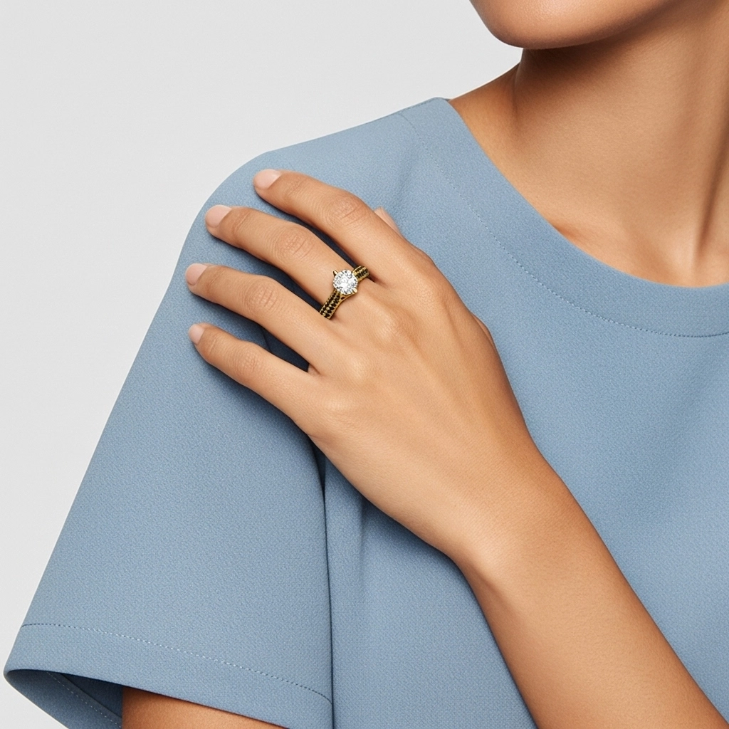 Classique Coussin 1.50ct Zircon cubique Bague de fiançailles