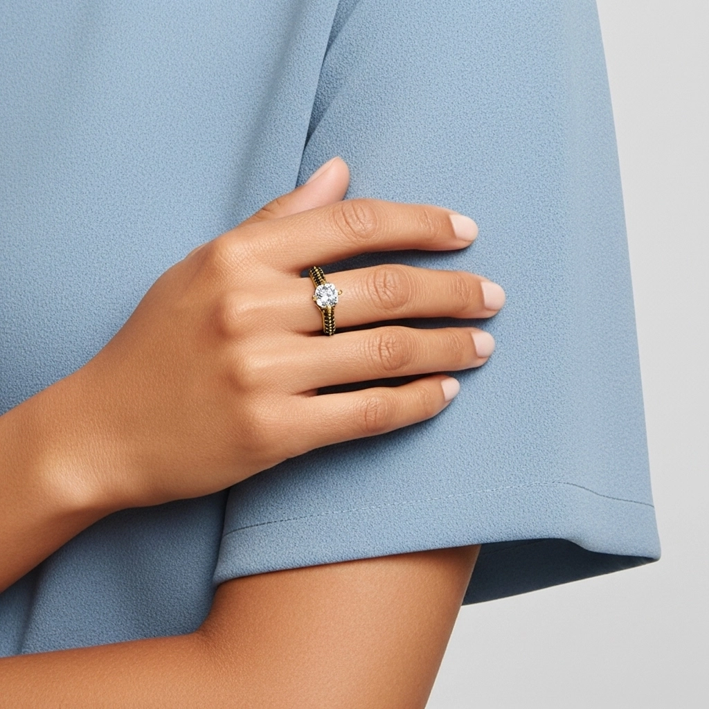 Classique Coussin 1.50ct Zircon cubique Bague de fiançailles