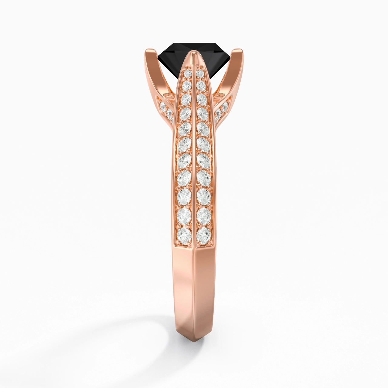 Pavé Est Ouest Bague de fiançailles 1.00ct Zircon cubique