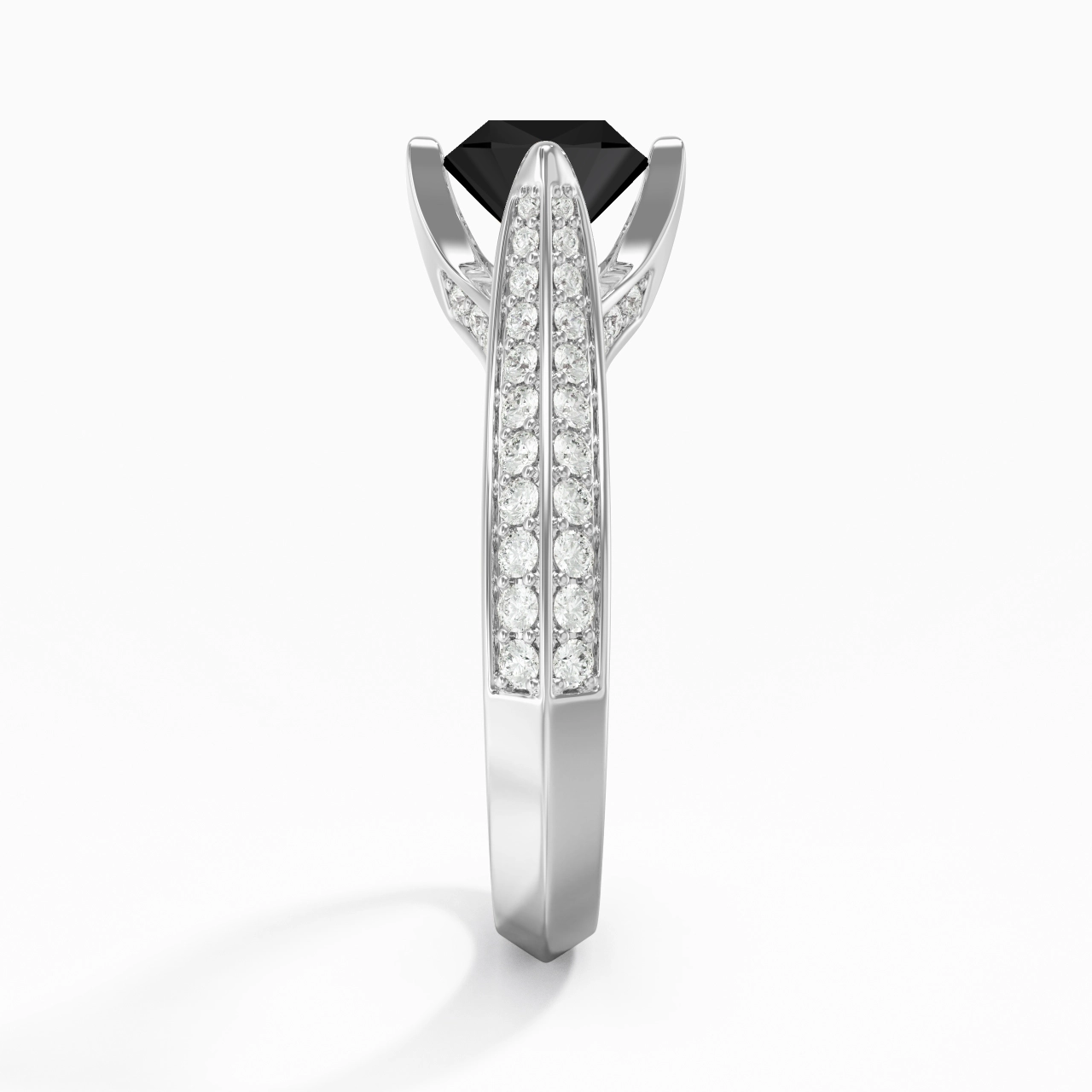 Pavé Est Ouest Bague de fiançailles 1.00ct Zircon cubique