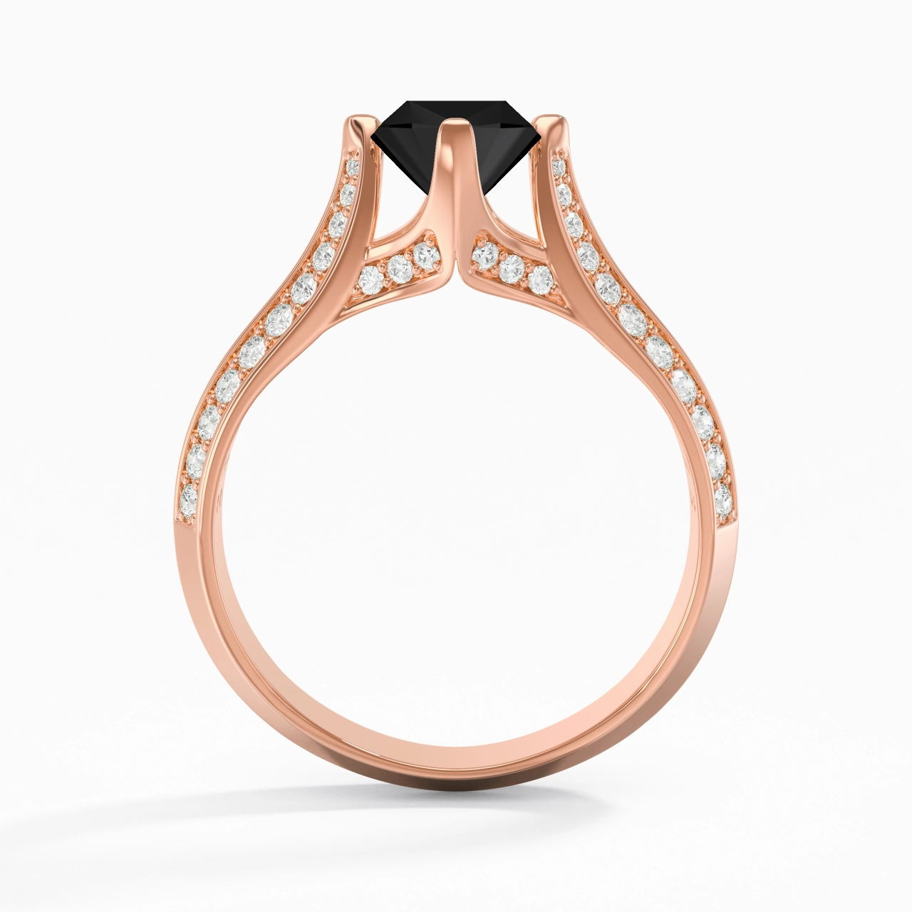 Pavé Est Ouest Bague de fiançailles 1.00ct Zircon cubique