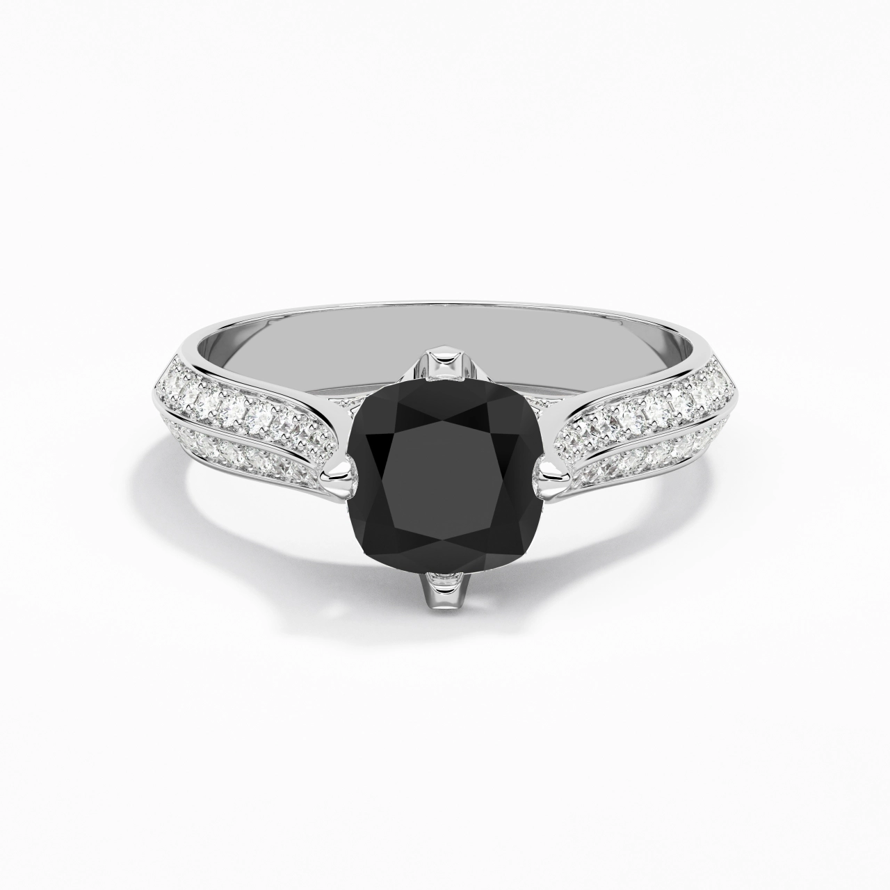 Pavé Est Ouest Bague de fiançailles 2.00ct Zircon cubique