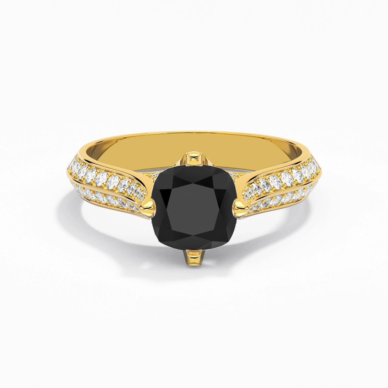 Pavé Est Ouest Bague de fiançailles 2.00ct Zircon cubique