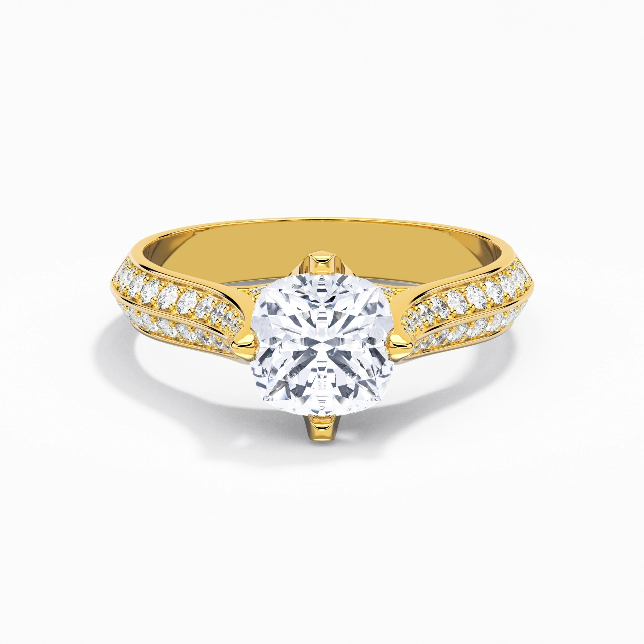 Pavé Est Ouest Bague de fiançailles 2.00ct Zircon cubique