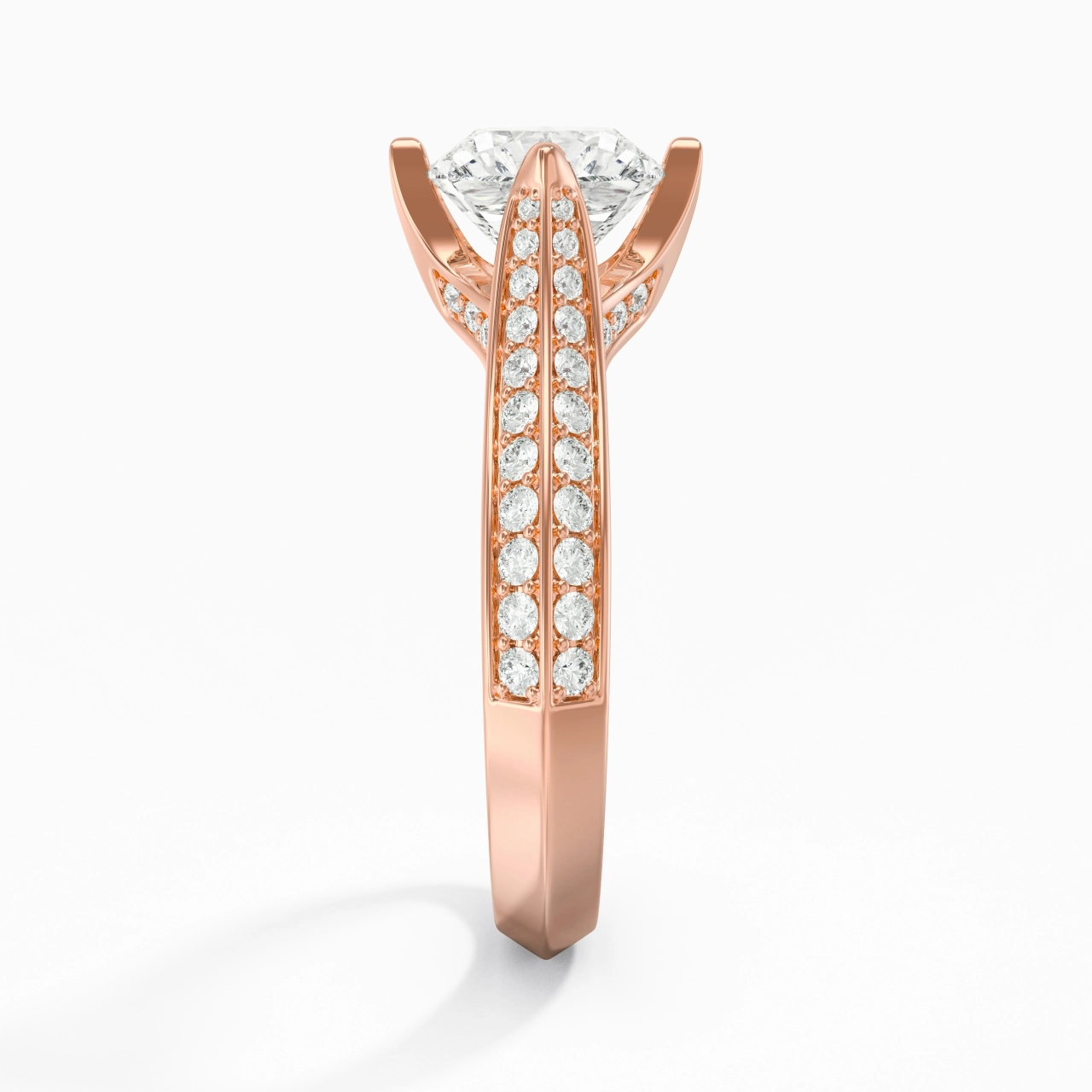 Pavé Oriente - Occidente Anillo de Compromiso 2.00ct Moissanita