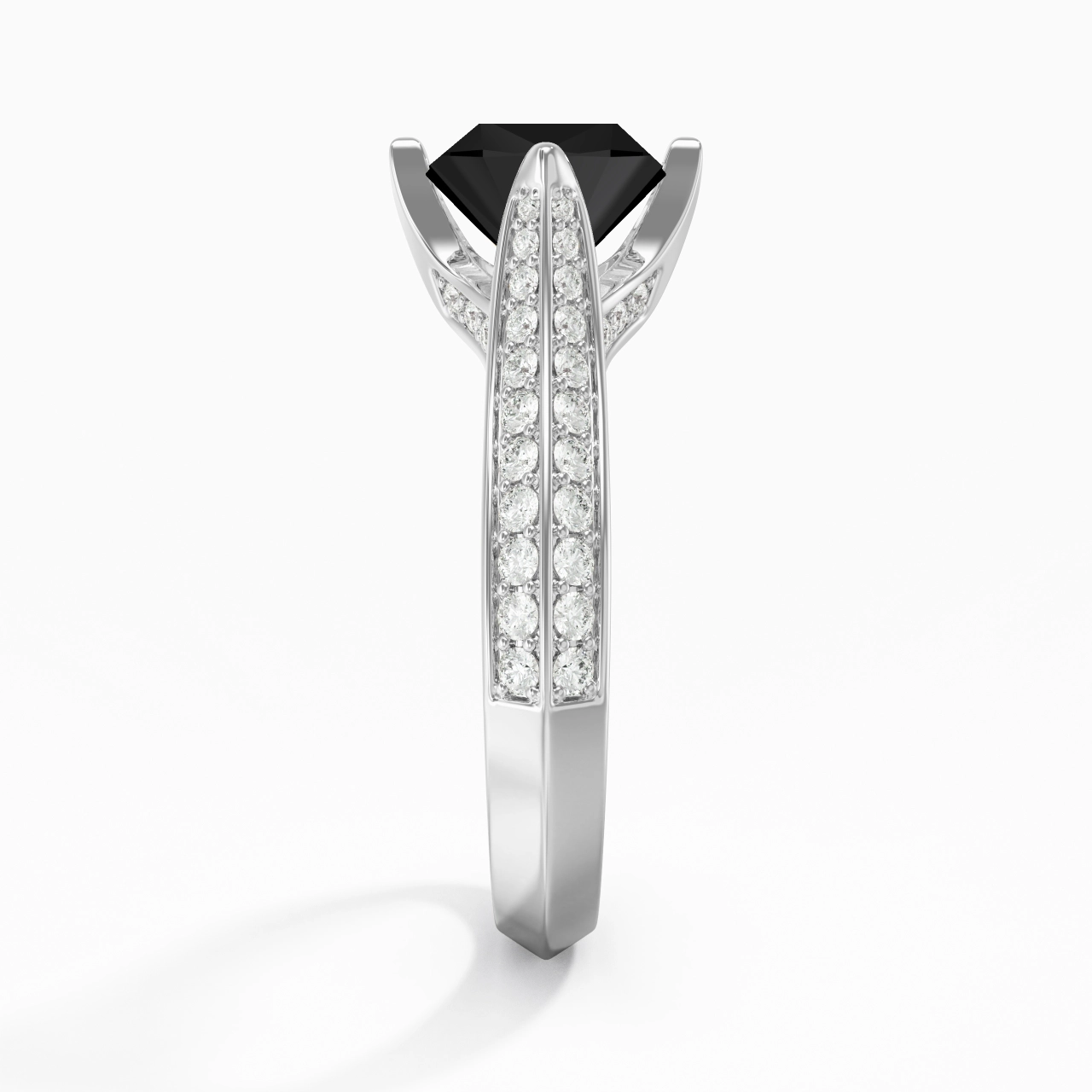 Pavé Est Ouest Bague de fiançailles 2.00ct Zircon cubique