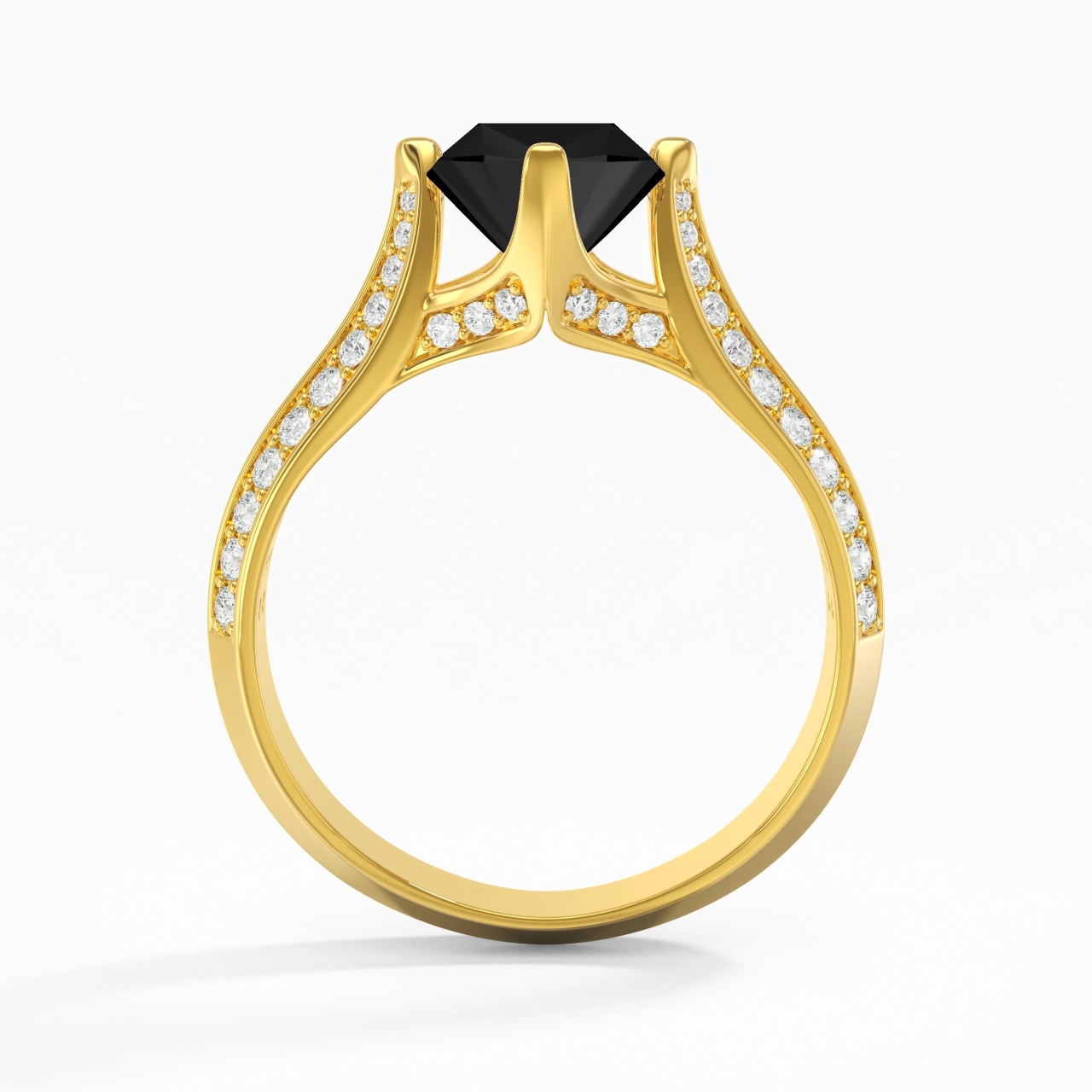 Pavé Est Ouest Bague de fiançailles 2.00ct Zircon cubique