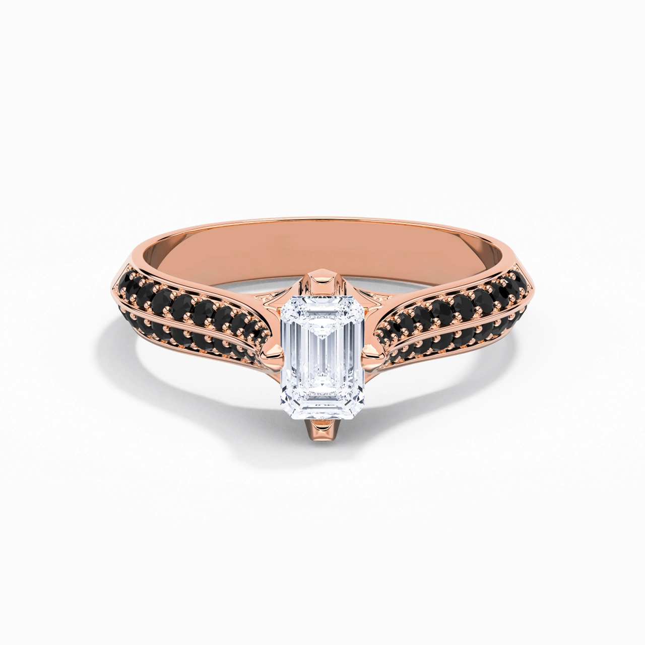 Classique Émeraude 0.80ct Zircon cubique Bague de fiançailles