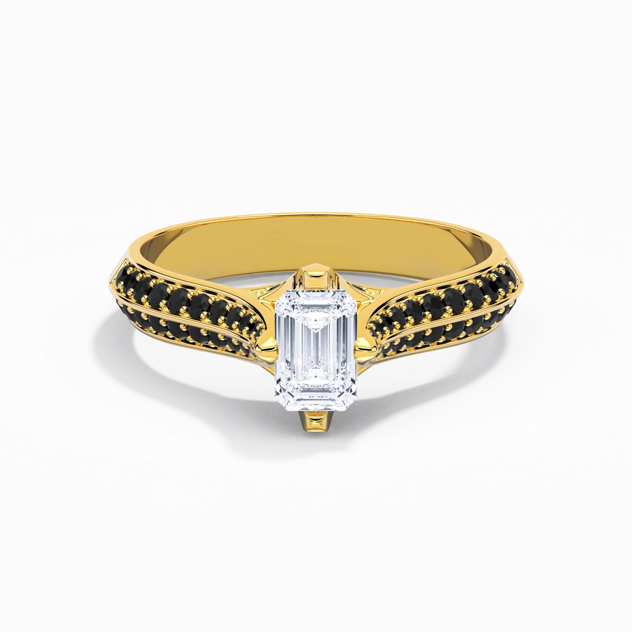 Classique Émeraude 0.80ct Zircon cubique Bague de fiançailles