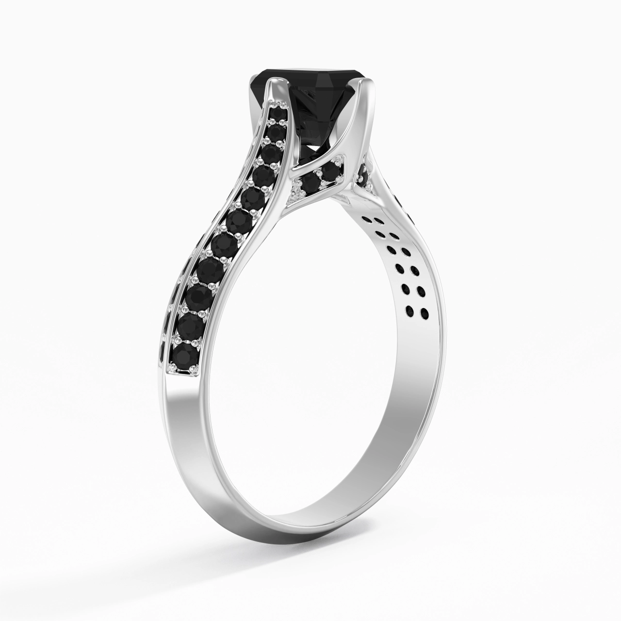 Classique Émeraude 0.80ct Zircon cubique Bague de fiançailles