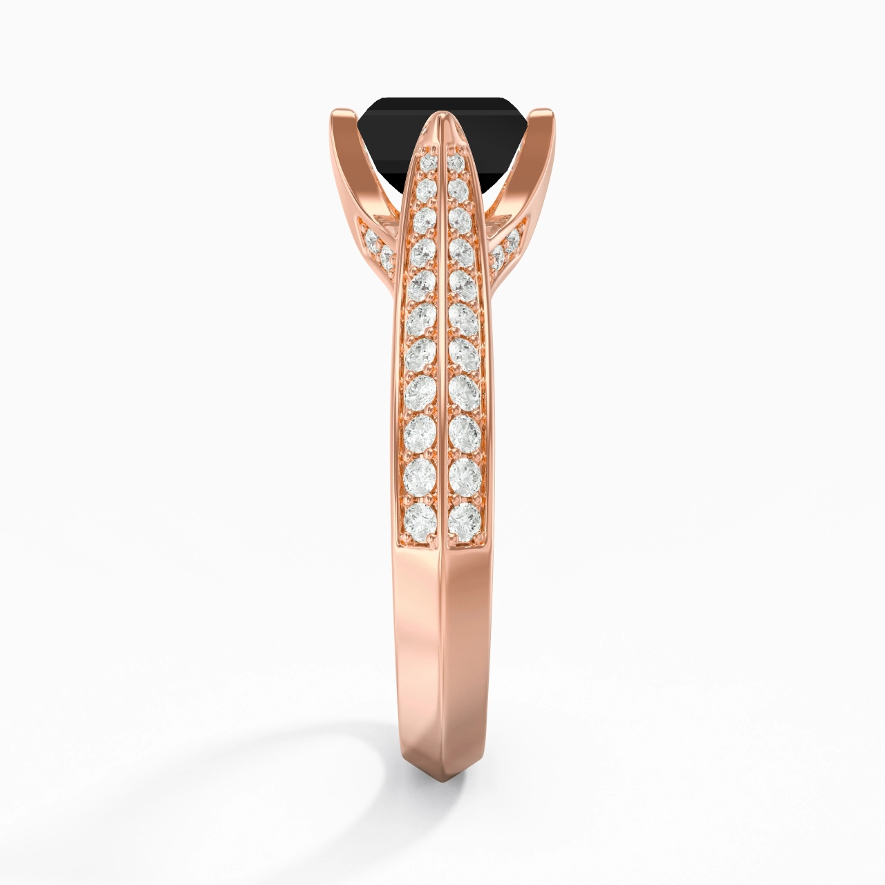 Pavé Est Ouest Bague de fiançailles 0.80ct Zircon cubique