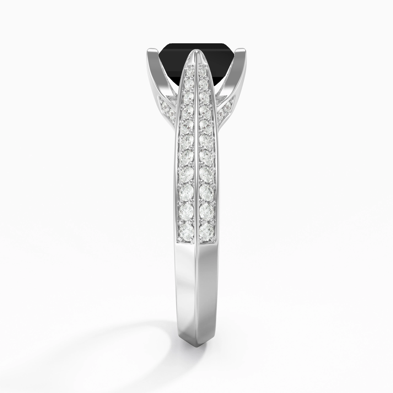 Pavé Est Ouest Bague de fiançailles 0.80ct Zircon cubique