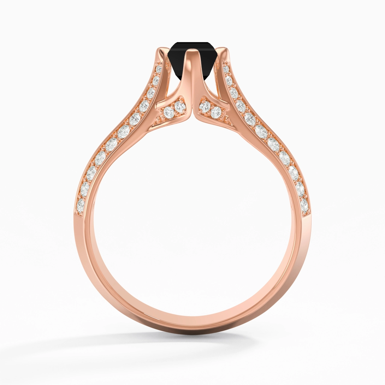 Pavé Est Ouest Bague de fiançailles 0.80ct Zircon cubique