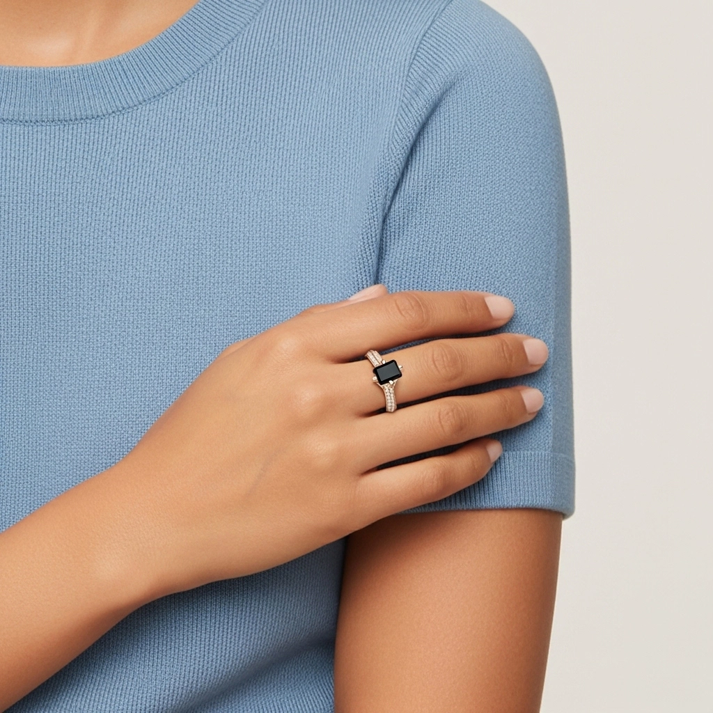 Pavé Est Ouest Bague de fiançailles 1.00ct Zircon cubique