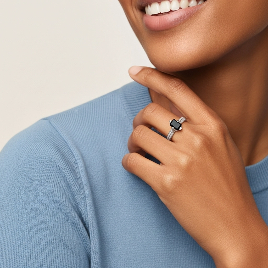 Pavé Est Ouest Bague de fiançailles 2.00ct Zircon cubique