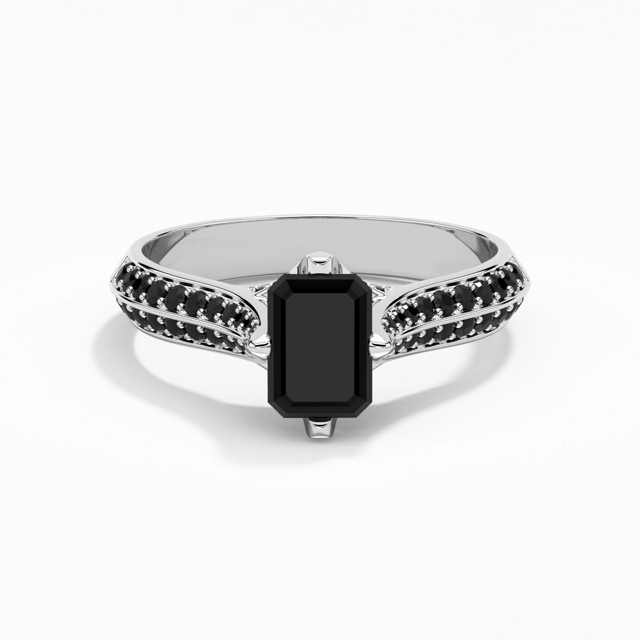 Classique Émeraude 1.00ct Zircon cubique Bague de fiançailles