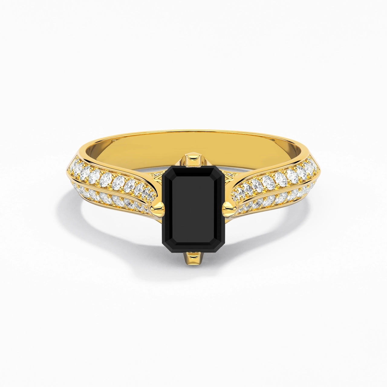 Pavé Est Ouest Bague de fiançailles 1.00ct Zircon cubique