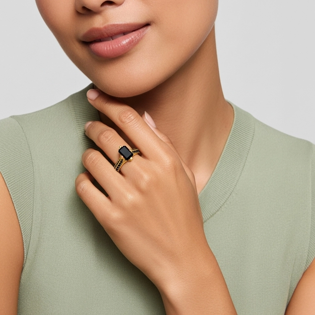 Classique Émeraude 2.00ct Zircon cubique Bague de fiançailles