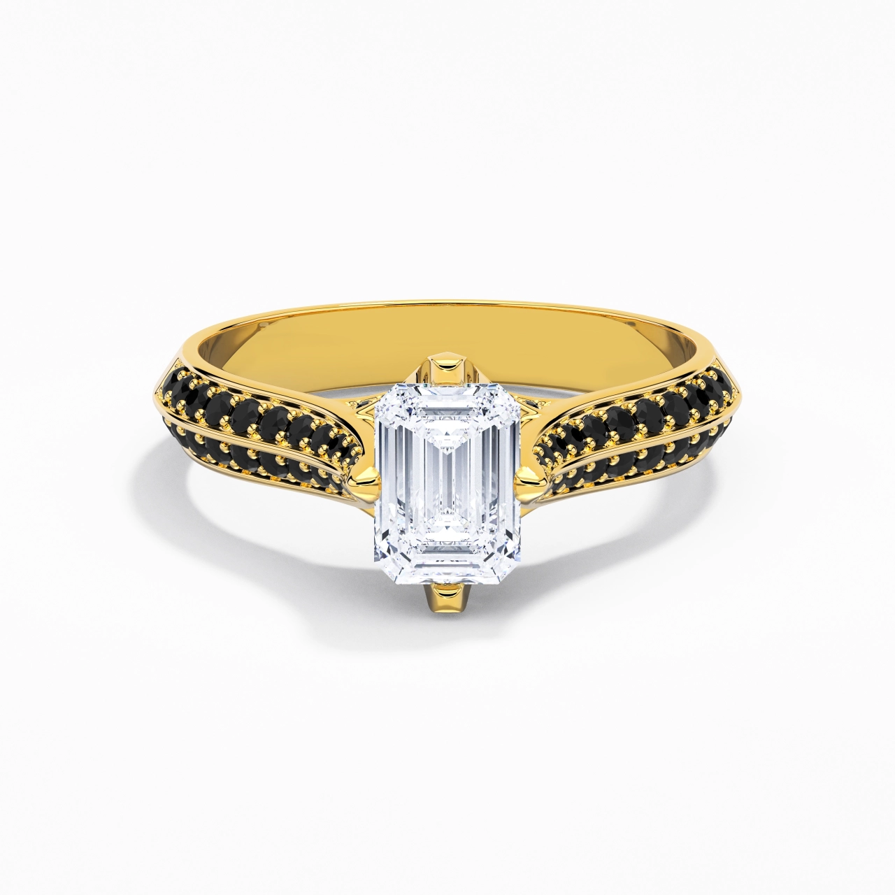 Classique Émeraude 1.00ct Zircon cubique Bague de fiançailles