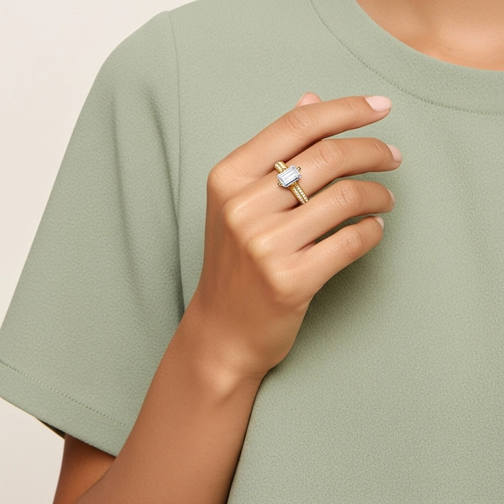 Pavé Est Ouest Bague de fiançailles 2.00ct Zircon cubique