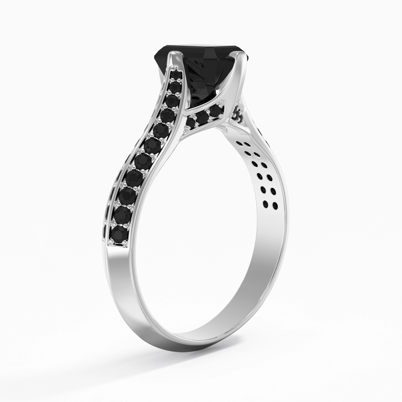 Classique Émeraude 1.00ct Zircon cubique Bague de fiançailles