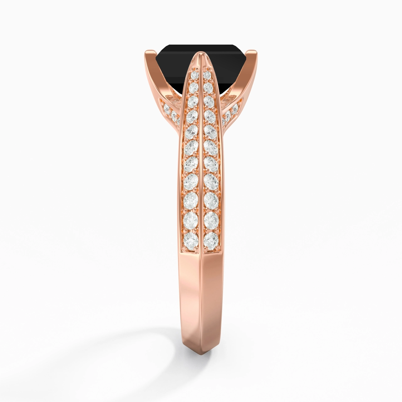 Pavé Est Ouest Bague de fiançailles 1.00ct Zircon cubique