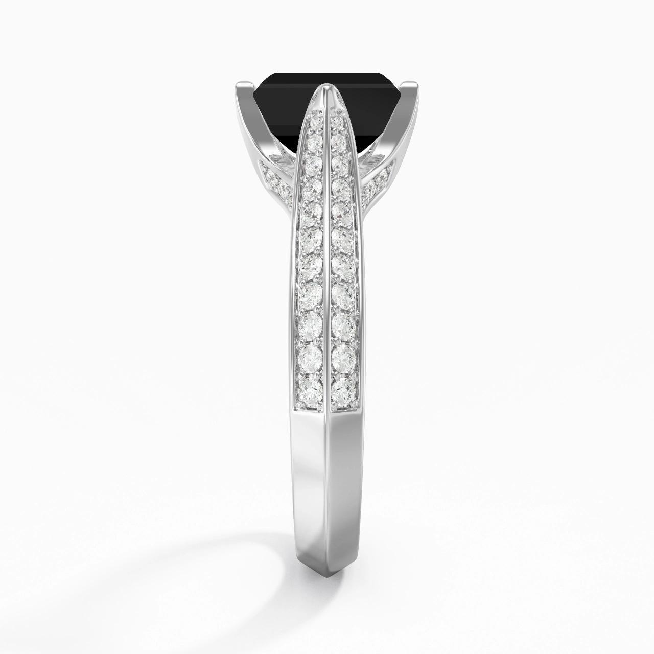 Pavé Est Ouest Bague de fiançailles 1.00ct Zircon cubique