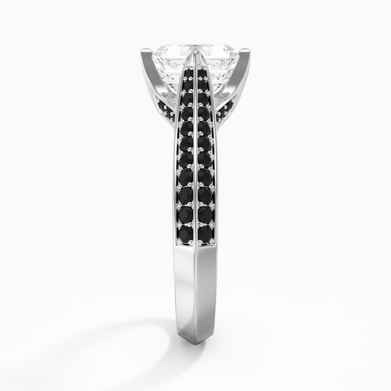 Classique Émeraude 1.00ct Zircon cubique Bague de fiançailles