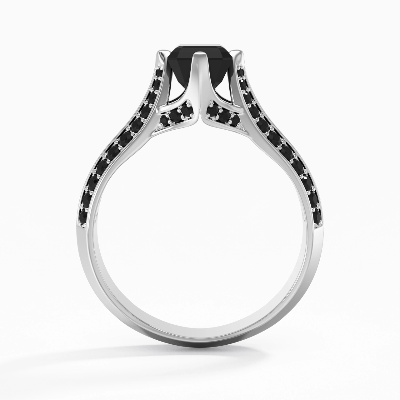 Classique Émeraude 1.00ct Zircon cubique Bague de fiançailles