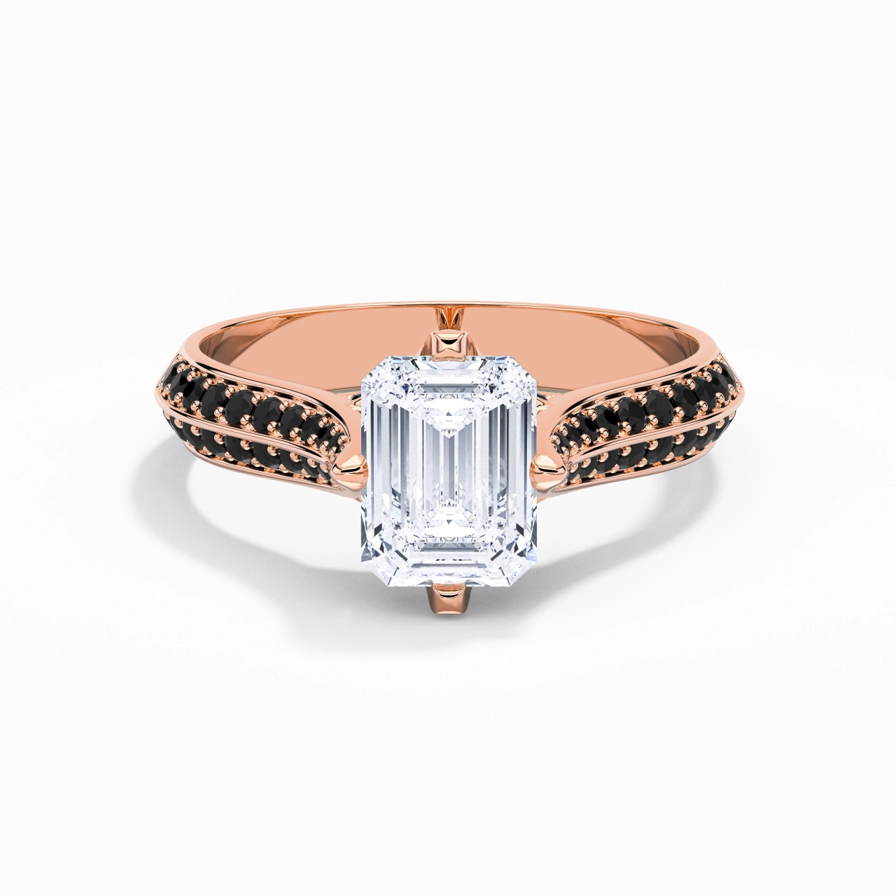 Classique Émeraude 2.00ct Zircon cubique Bague de fiançailles